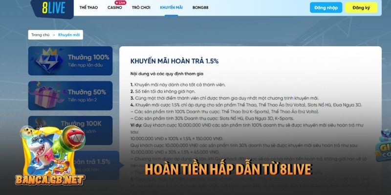 Khuyến mãi 8Live tháng này có gì mới? Cập nhật ngay kẻo lỡ 5 Hoàn tiền hấp dẫn từ 8Live